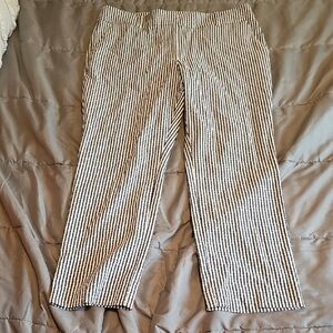 Ann Taylor Black and White Striped Pants